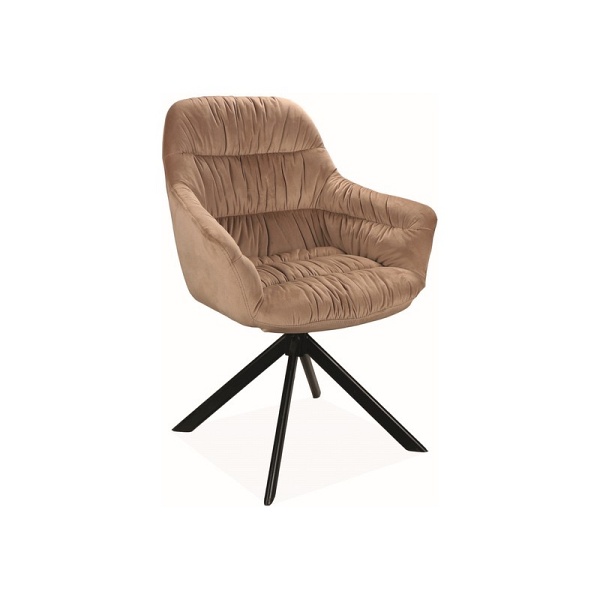 Krzesło ASTORIA ii velvet czarny stelaż / ciemny beż bluvel 40 - Signal